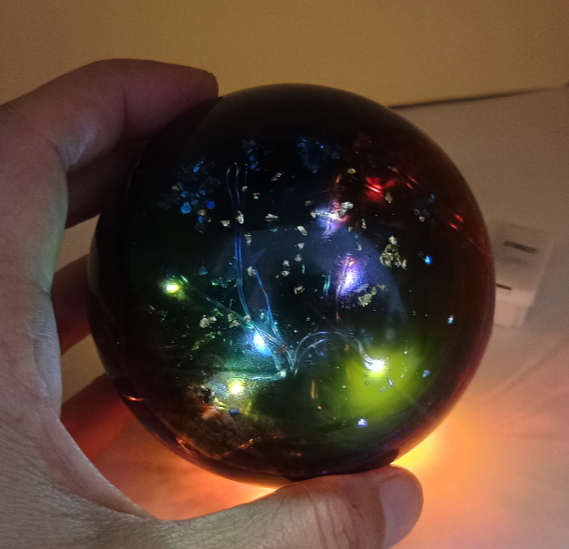Glaskugel Look - LED Lampe – Unikat