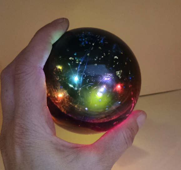 Glaskugel Look - LED Lampe – Unikat