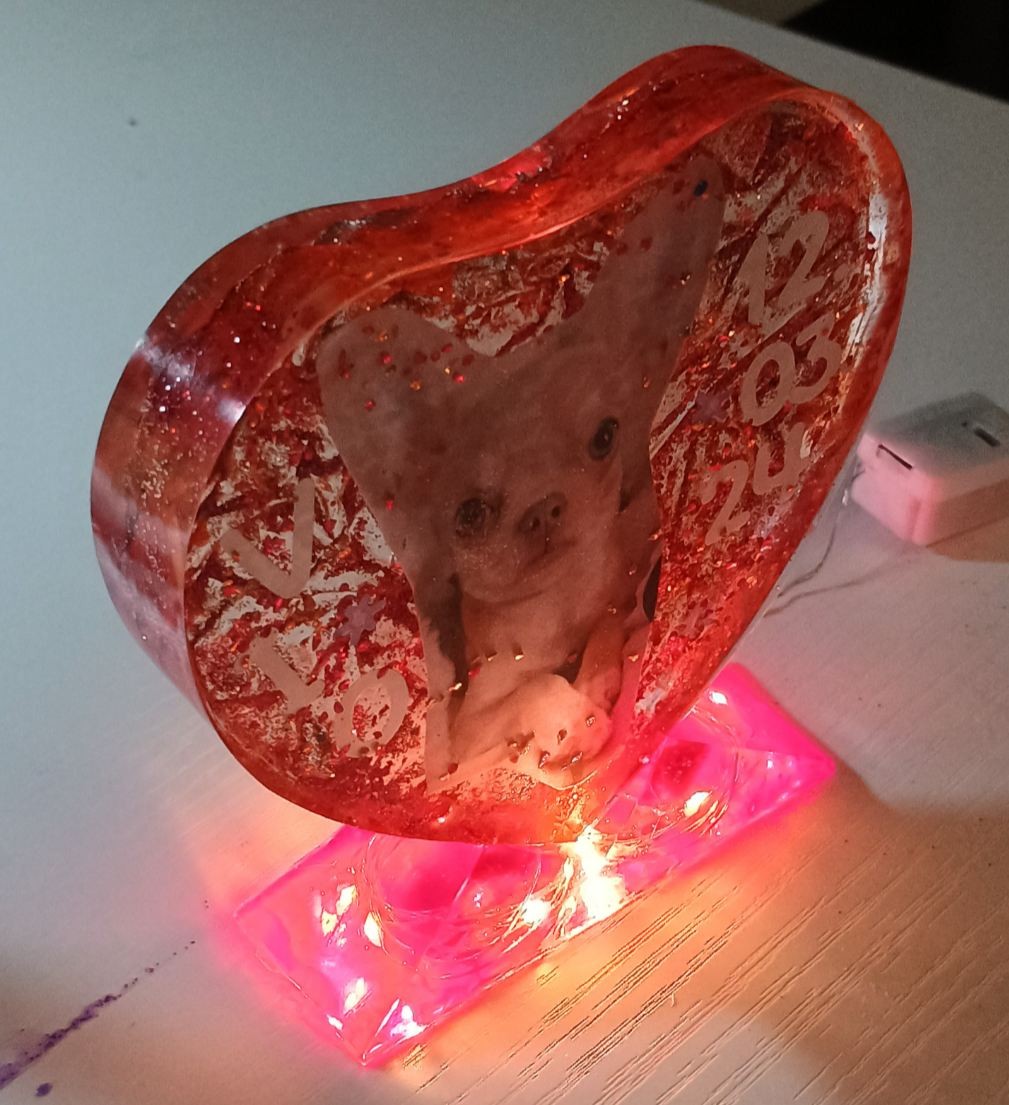 Kleine Foto Herz LED Lampe – Unikat