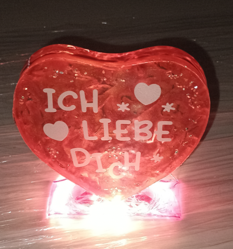 Kleine Foto Herz LED Lampe – Unikat