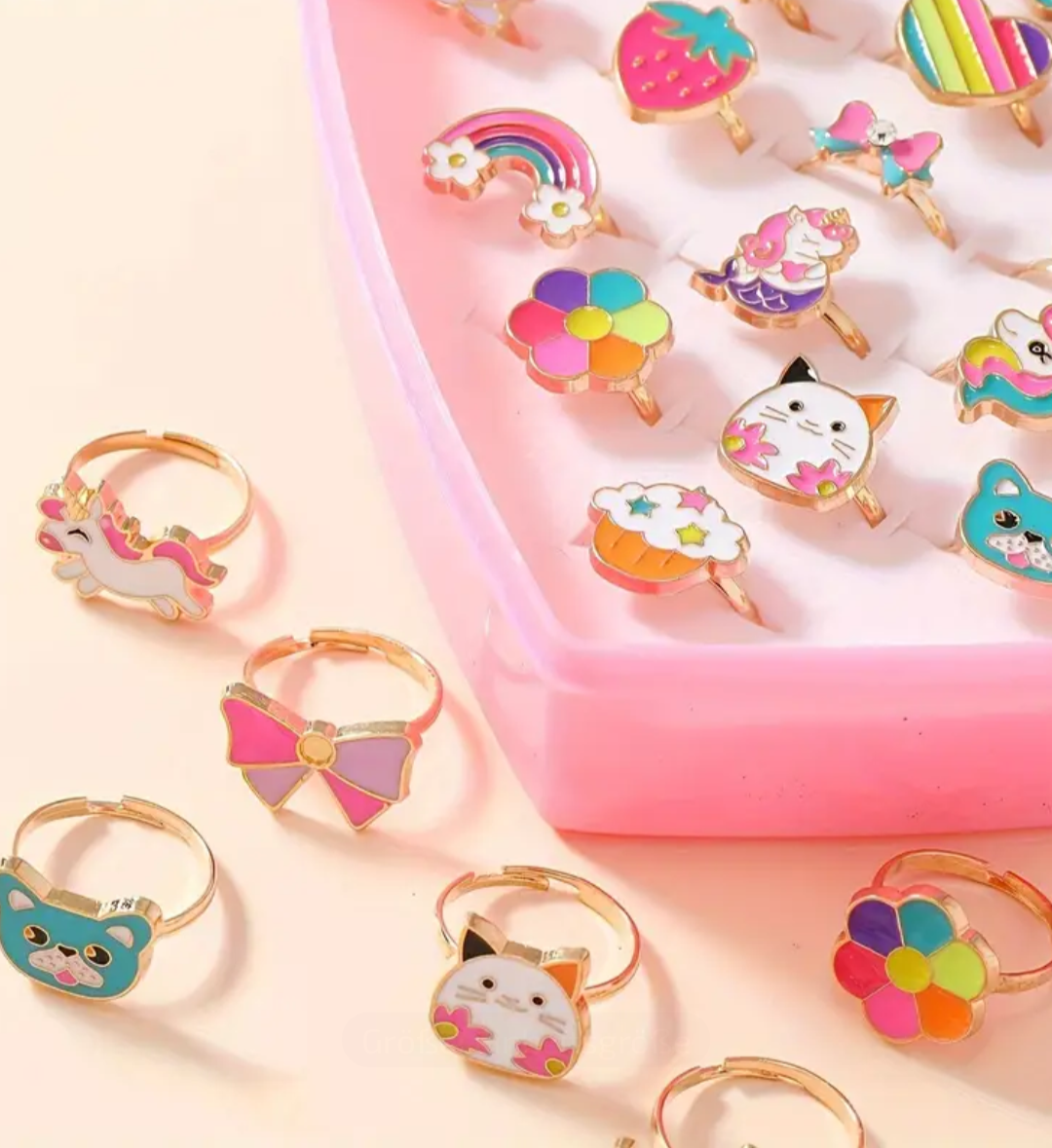 Schmuck Ringe - Einhorn - Katze - Regenbogen