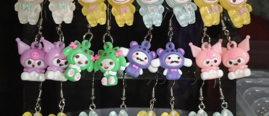 Handmade Ohrringe - Kaninchen Labubu Monster - Hello Kitty - Stitch