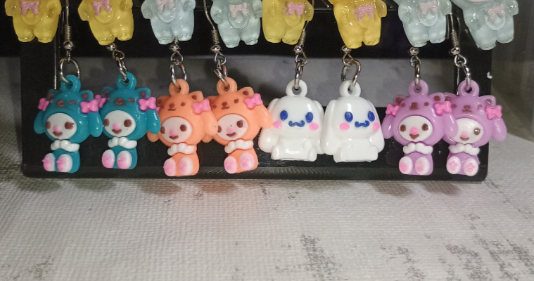 Handmade Ohrringe - Kaninchen Labubu Monster - Hello Kitty - Stitch