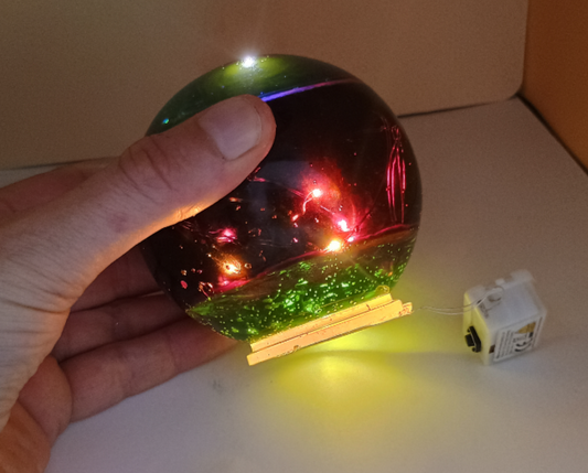 Glaskugel Look - LED Lampe – Unikat