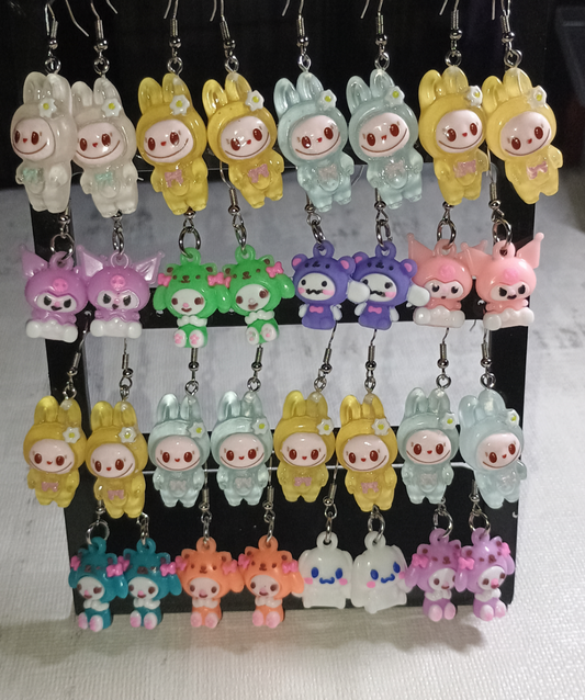 Handmade Ohrringe - Kaninchen Labubu Monster - Hello Kitty - Stitch