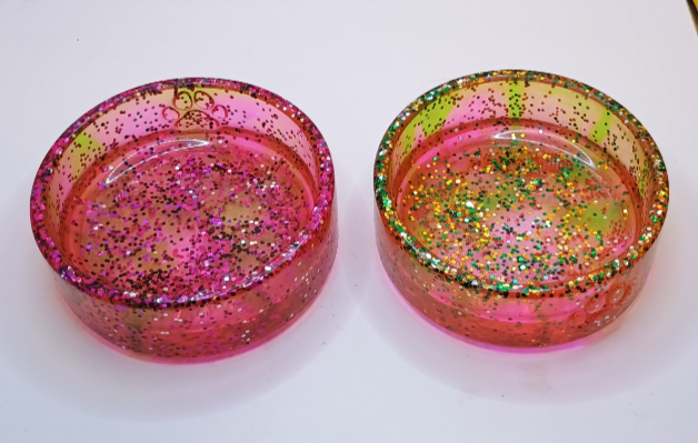 Futter und Wasserschalen Set - Rund klein - Unikat