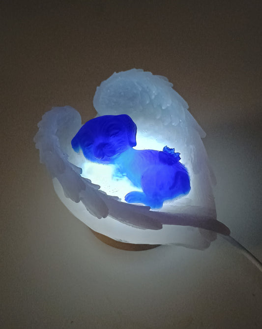 LED Lampe - Hunde Engel Unikat